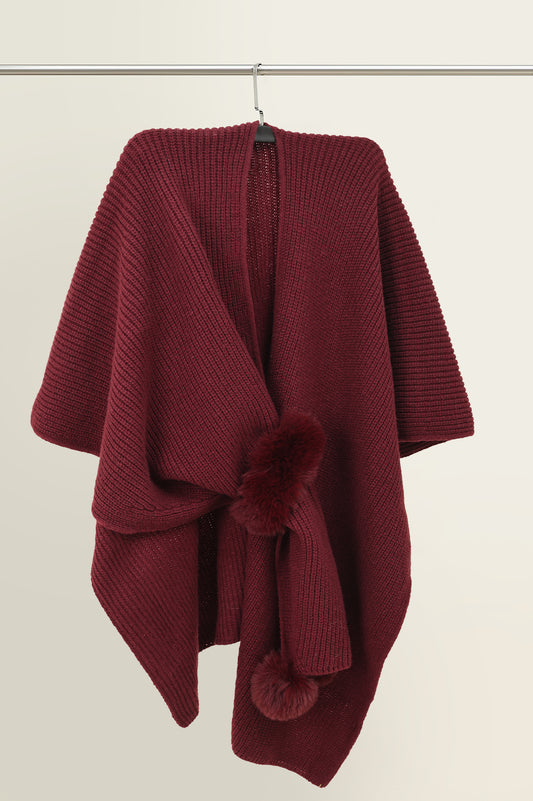 EMBRACE WARM CAPE-MAROON