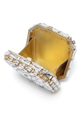 PRISM TILE CLUTCH-SILV/GOLD