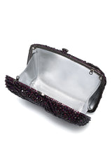 CRYSTAL PLUMAGE CLUTCH-PURPLE