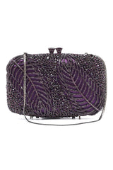 CRYSTAL PLUMAGE CLUTCH-PURPLE