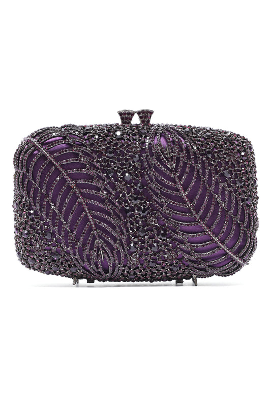 CRYSTAL PLUMAGE CLUTCH-PURPLE
