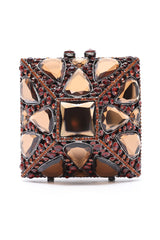 PRISMATIC VAULT CLUTCH-BRONZE