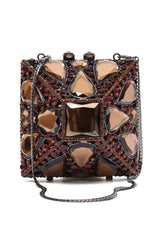 PRISMATIC VAULT CLUTCH-BRONZE
