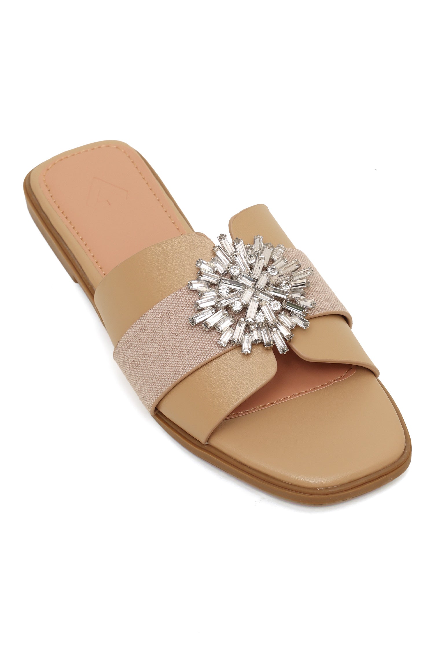 herlipto Linen Blend Crystal Mules 38