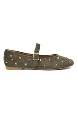 RHYTHMIC STUD FLAT-DK/OLIVE