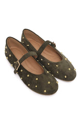 RHYTHMIC STUD FLAT-DK/OLIVE