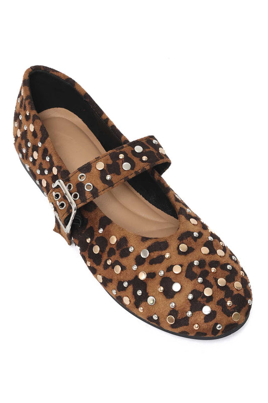 STARLET STUD FLAT-LEOPARD