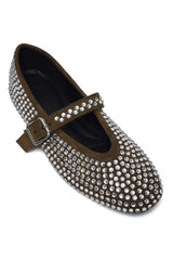 SOLENE DECORATED FLAT-GREEN