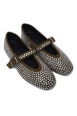 SOLENE DECORATED FLAT-GREEN