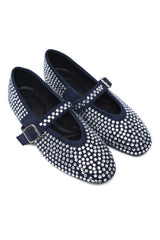SOLENE DECORATED FLAT-NAVY