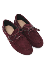 CORD LACE SUEDE LOAFER-BURGUNDY