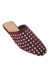 VELVET GEM MULE-BURGUNDY