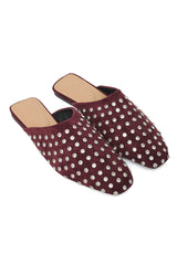 VELVET GEM MULE-BURGUNDY