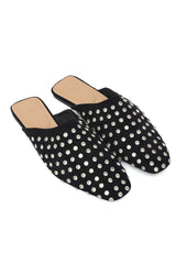 VELVET GEM MULE-BLACK