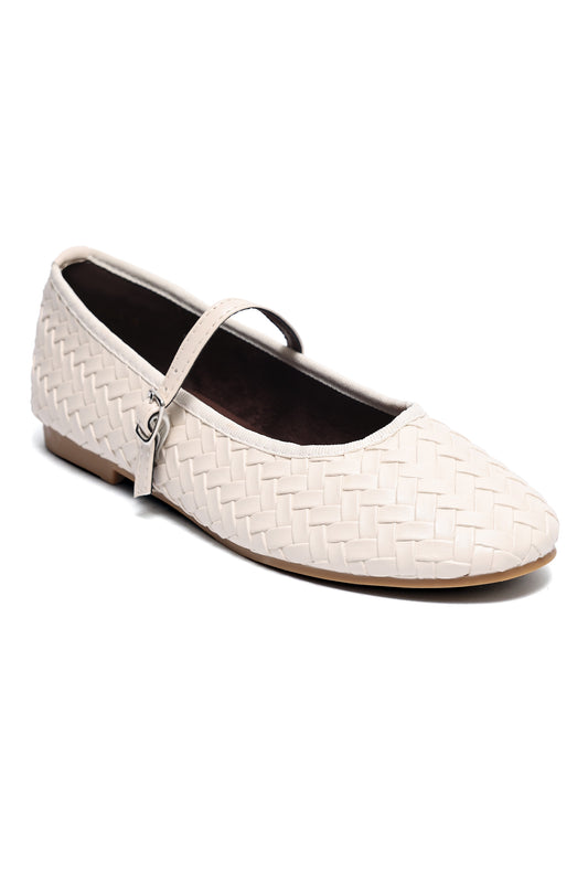 PROVENCE WOVEN MARY JANE FLAT-BEIGE