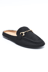 MAYFAIR HORSEBIT SUEDE MULE-BLACK