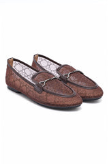 VENICE CRYSTAL MESH LOAFER-BROWN