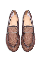 VENICE CRYSTAL MESH LOAFER-BROWN