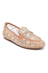 VENICE CRYSTAL MESH LOAFER-KHAKI