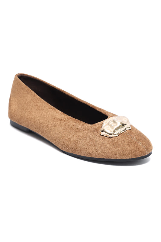 AURELIA GOLD ACCENT BALLERINA-CAMEL