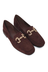 CHIC SUEDE LOAFERS-COFFEE