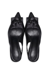 VALENTINA BOW SLINGBACK HEELS-BLACK