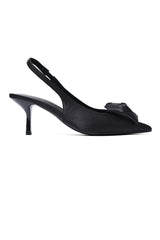 VALENTINA BOW SLINGBACK HEELS-BLACK