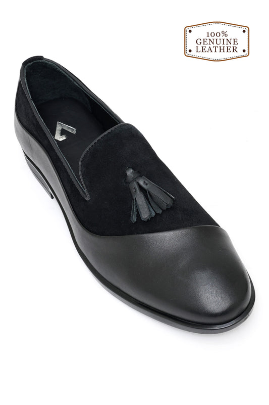 NOIR TASSÉ LOAFER – SUEDE LEATHER FUSION-BLACK