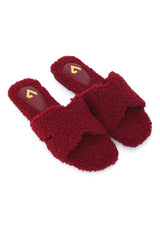 CLOUDWALK FUR SLIDE-MAROON