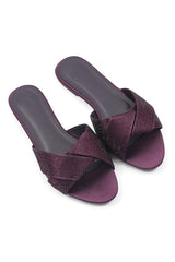 GLAMOUR AMETHYST CRYSTAL SLIDES-PURPLE