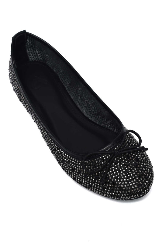 ELARA SPARKLE BALLET FLAT-BLACK