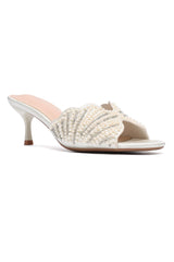 SHELL WAVE BEADED SANDAL -OFFWHITE