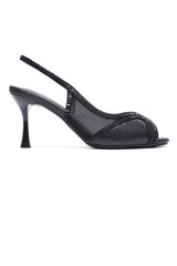 BLACK GLAM SLINGBACKS