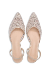 DELICATE LACE SLINGBACK-BEIGE