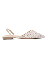 DELICATE LACE SLINGBACK-BEIGE