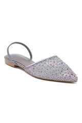 DELICATE LACE SLINGBACK-GREY