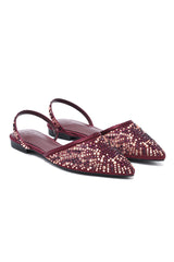 STARDUST POINTED SLINBACKS-MAROON