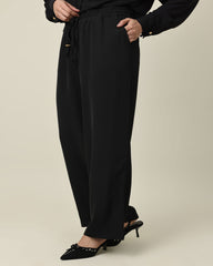 EVERLINE TIED CO-ORD SET-BLACK