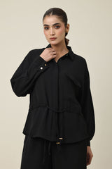 EVERLINE TIED CO-ORD SET-BLACK