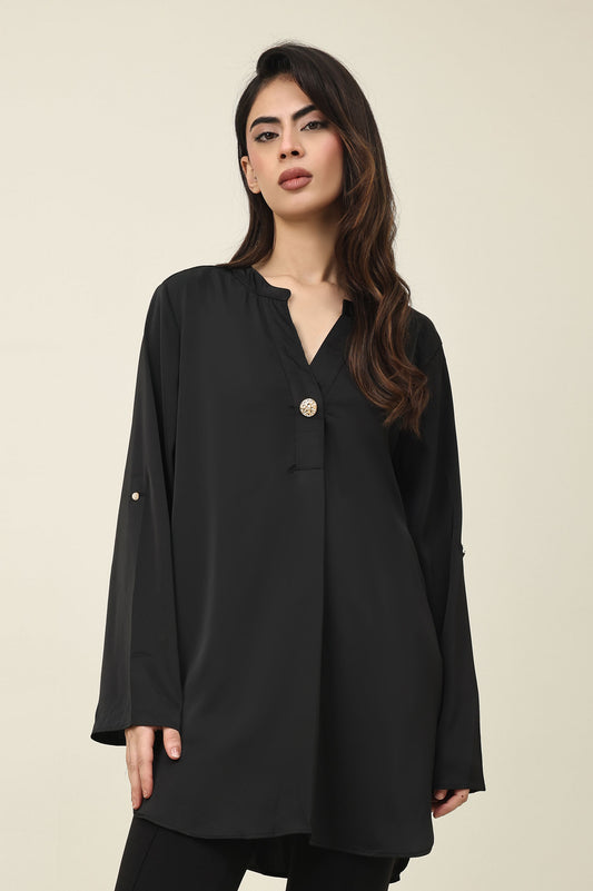 GRACE FLOW SHIRT-BLACK