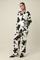 INK BLOOM WRAP CO-ORD-BLACK