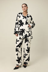 INK BLOOM WRAP CO-ORD-BLACK