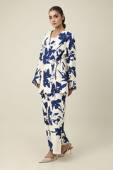 INK BLOOM WRAP CO-ORD-BLUE