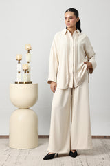 PINTUCK PLEAT CO-ORD SET-BEIGE