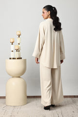 PINTUCK PLEAT CO-ORD SET-BEIGE
