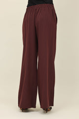 STRIPED WIDE-LEG PANTS-COFFEE