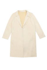 SUEDE TRACE LONG COAT-BEIGE