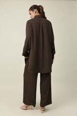 EASELINE FLUID CO-ORD SET-COFFEE