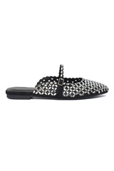 SPARKLE JEWEL MULE FLAT-BLACK