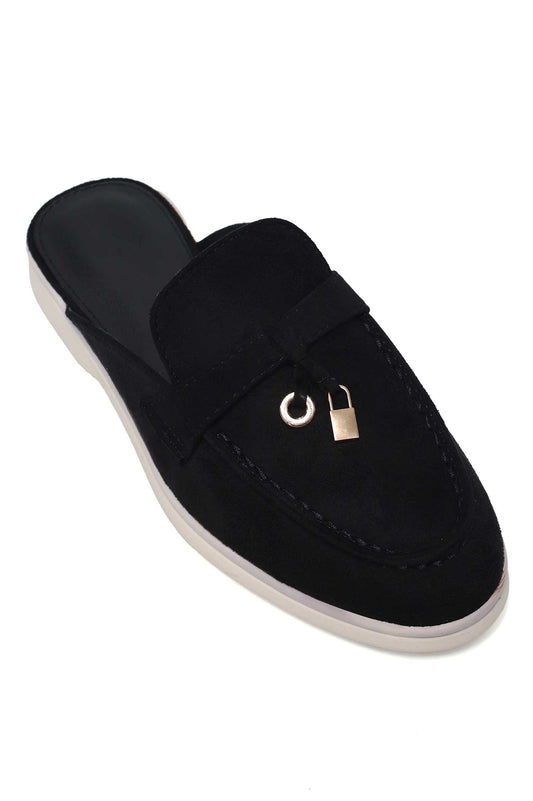 ELARA URBAN MULE LOAFER-BLACK